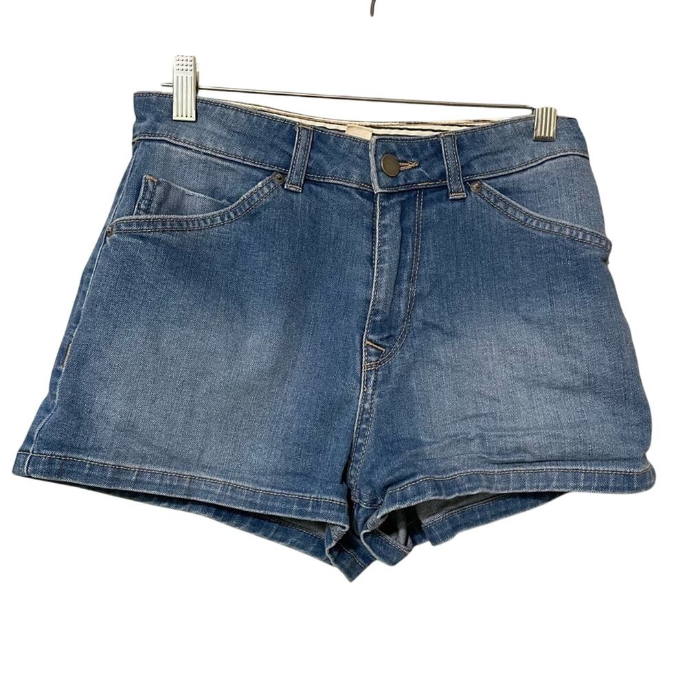 Roxy High Rise Super Short Jean Shorts Womens 26 Blue Denim Stretch Beach Summer